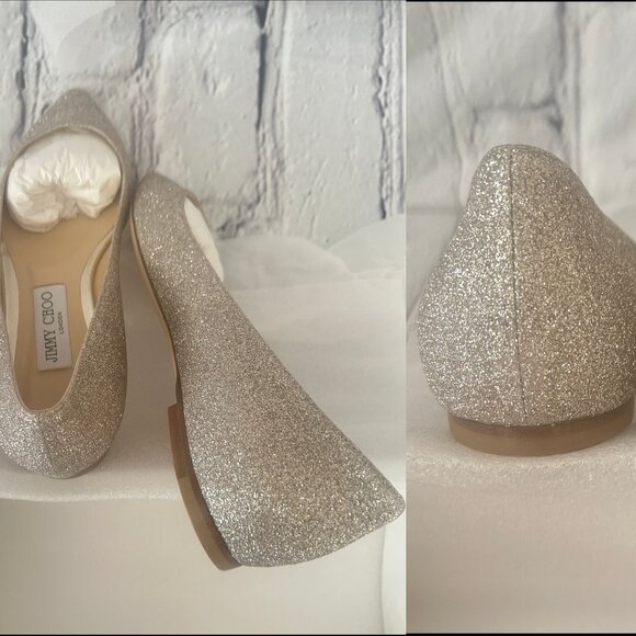Jimmy Choo | Romy Flat in Platinum Ice / Dusty Glitter - Picture 12 of 15